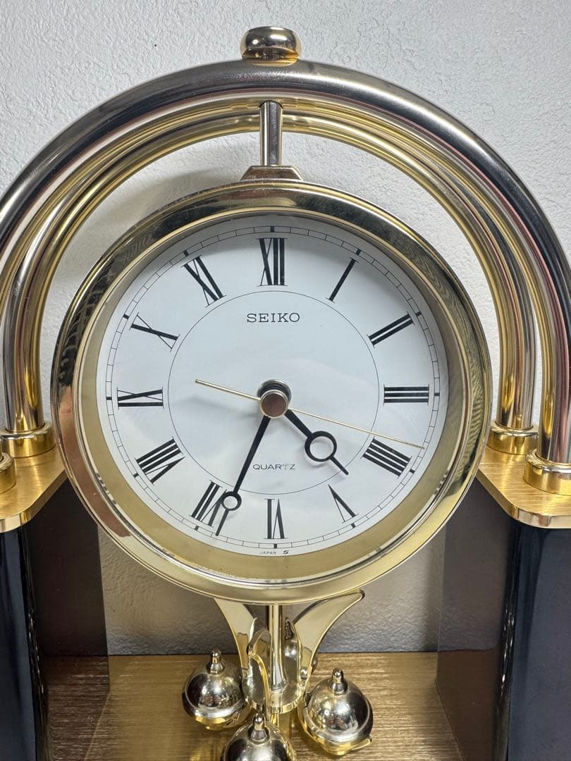 SEIKO セイコー 置時計 QW517G クオーツ 回転飾付 インテリア時計