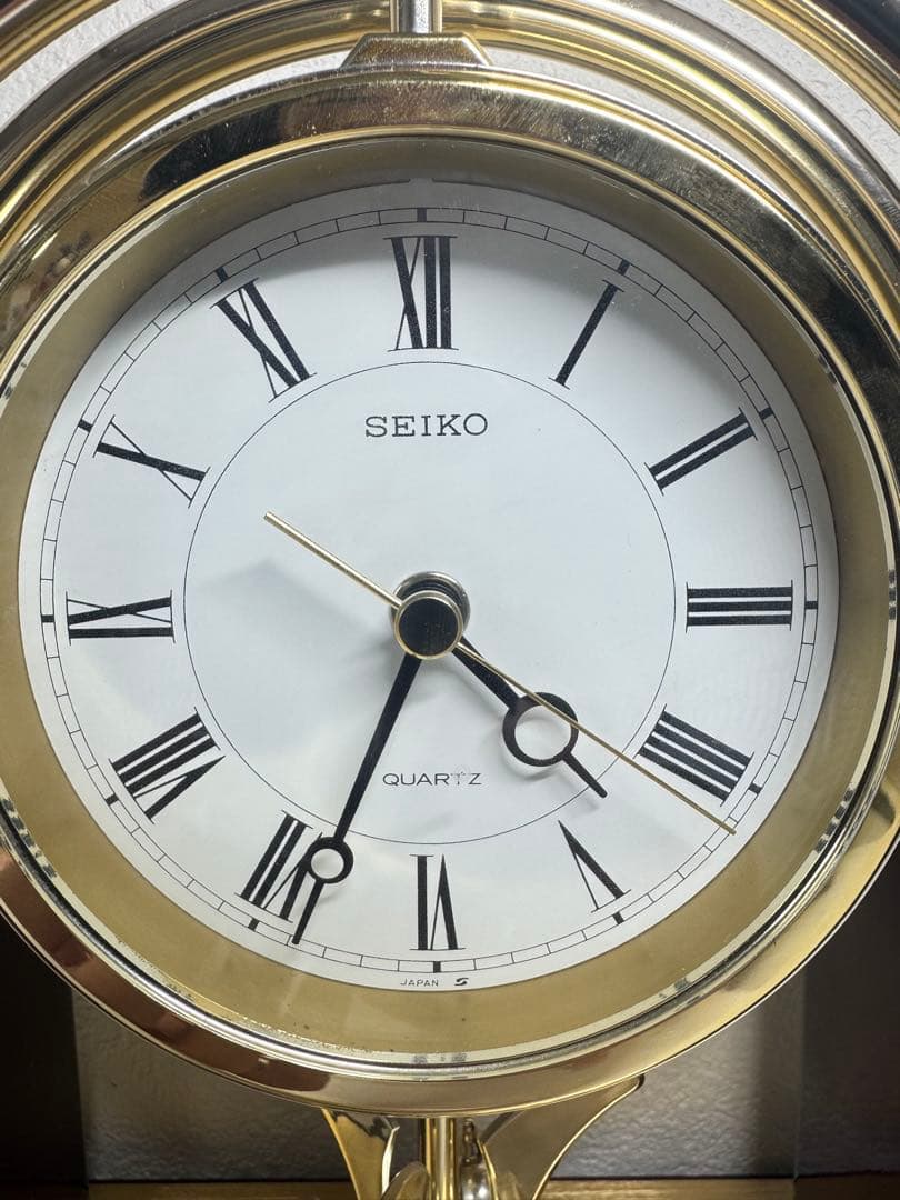 SEIKO セイコー 置時計 QW517G クオーツ 回転飾付 インテリア時計