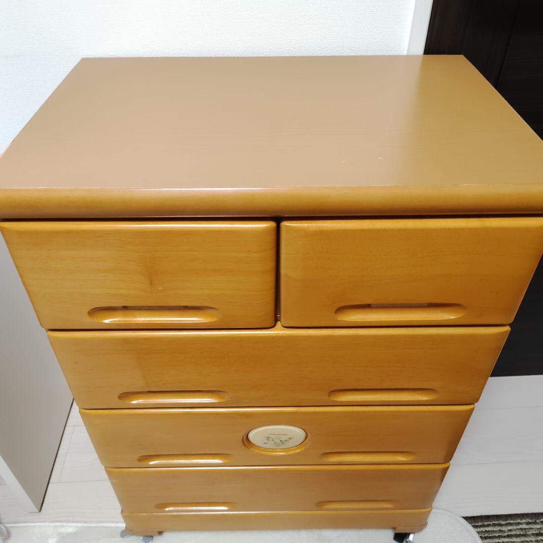 木製チェスト タンス キャスター付き　（送料込み価格です即決可）