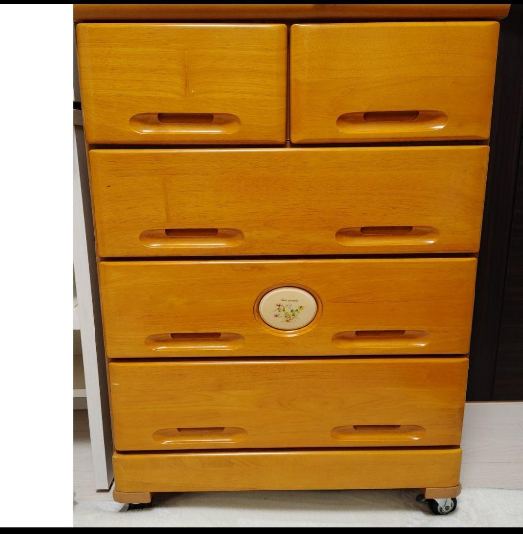 木製チェスト タンス キャスター付き　（送料込み価格です即決可）