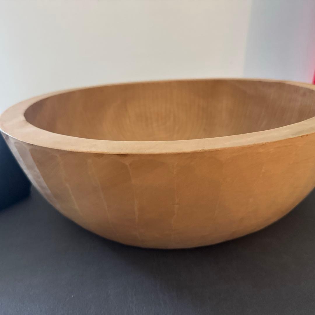 天然無垢こね鉢　秋山彫42㎝