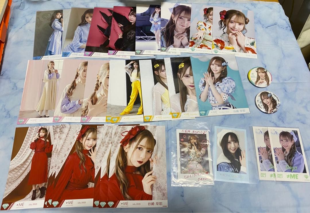 谷崎早耶 ≠ME ノイミー 生写真 直筆 ミニフォト 缶バッジ アクスタ