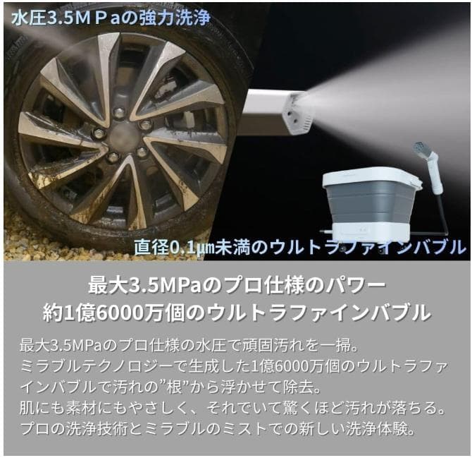 【新品未開封】ミラブル アクアブラスト サイエンス ポータブル高圧洗浄機