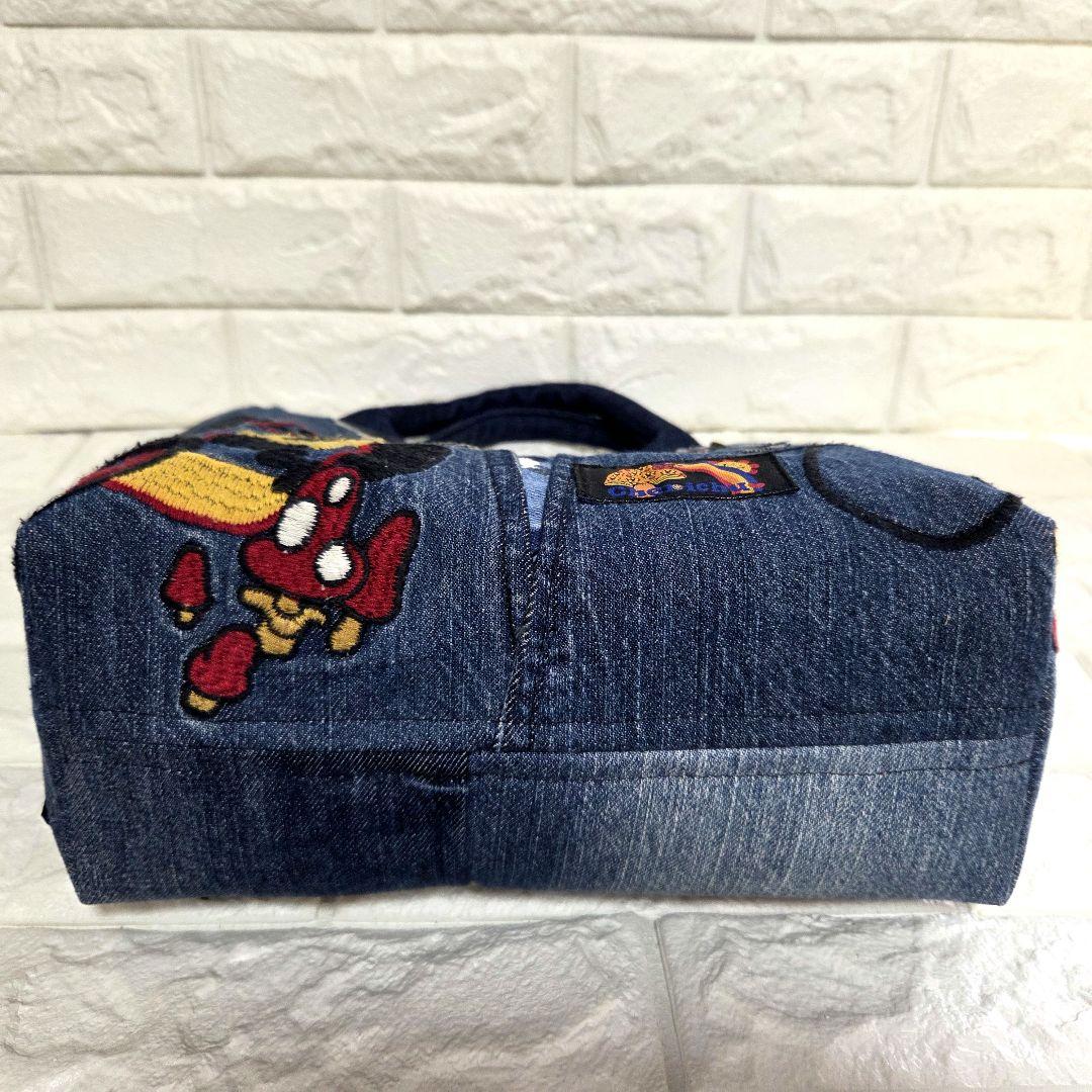 948 デニム＊リメイク＊パンダ刺繍＊バッグ＊トートバッグ