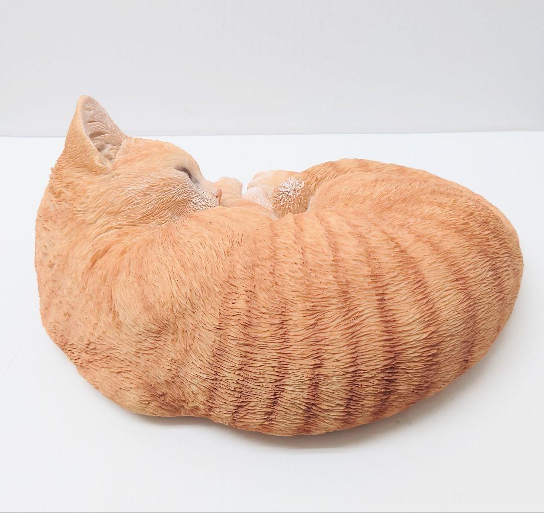 猫柄　猫雑貨　猫グッズ　眠り猫　チャトラ　オブジェ エクステリア 置物　ネコ