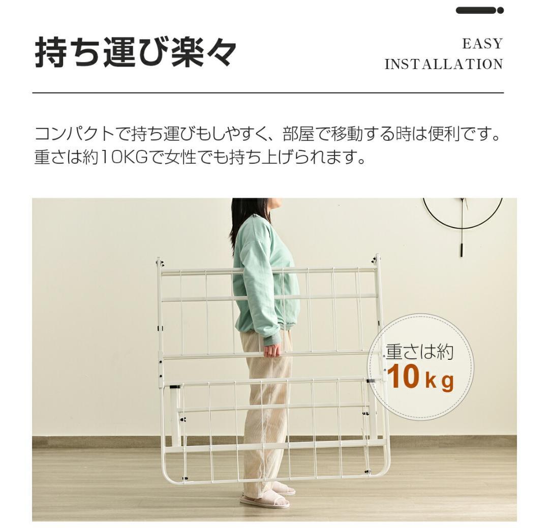 大人気！耐荷重200KG折りたたみベッド シングル 組立簡単 ベッド　BLACK