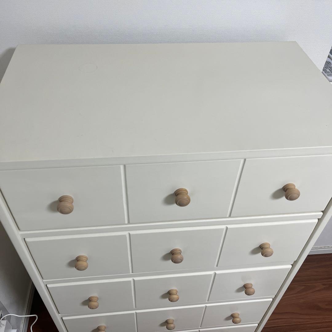 フランフラン　ホワイト5段 チェスト 現行商品