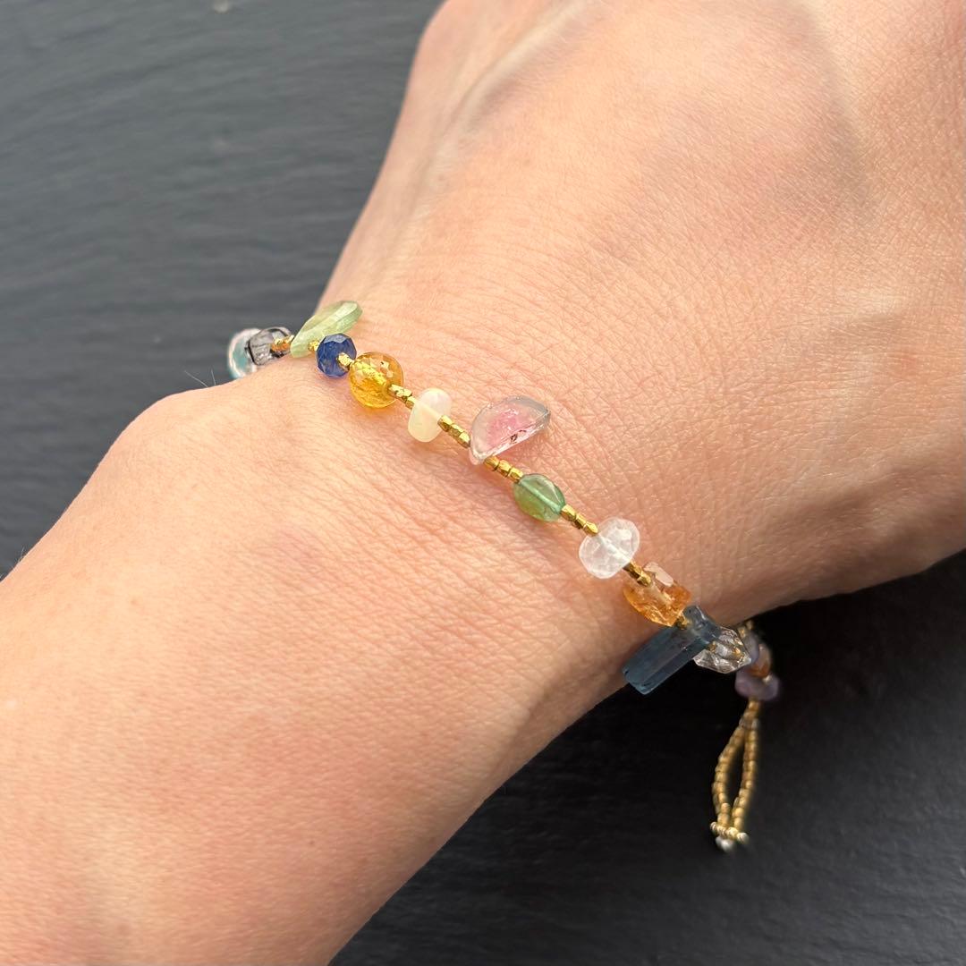 天然石のカレンシルバーブレスレット