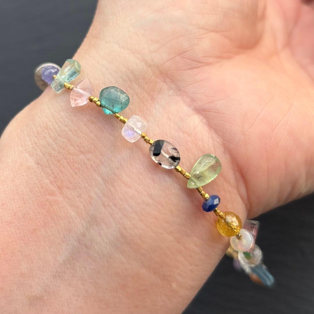 天然石のカレンシルバーブレスレット