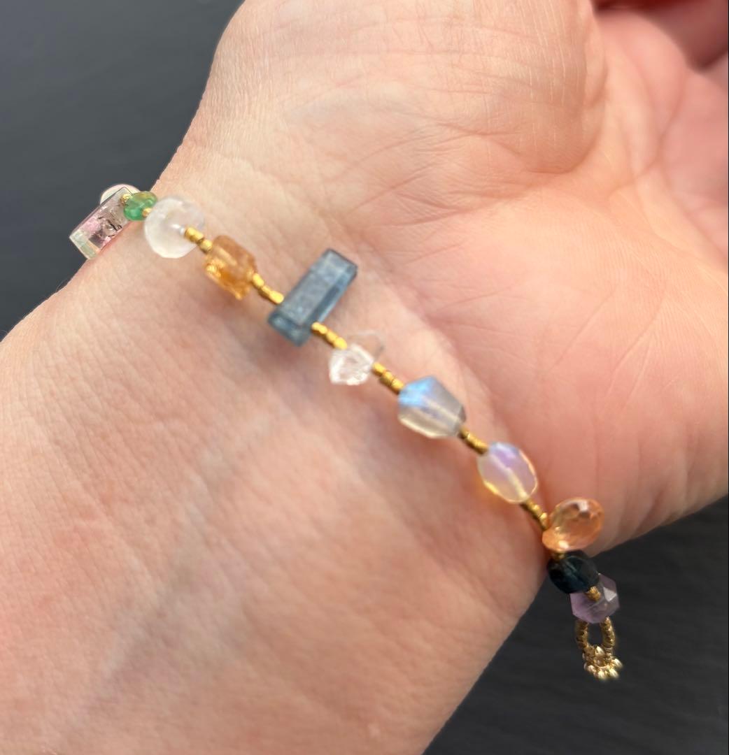 天然石のカレンシルバーブレスレット