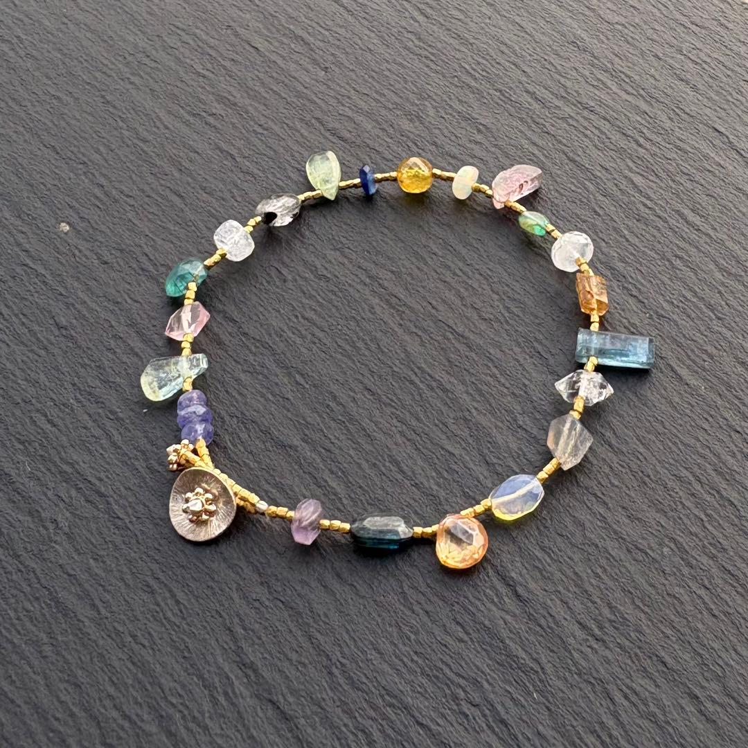 天然石のカレンシルバーブレスレット