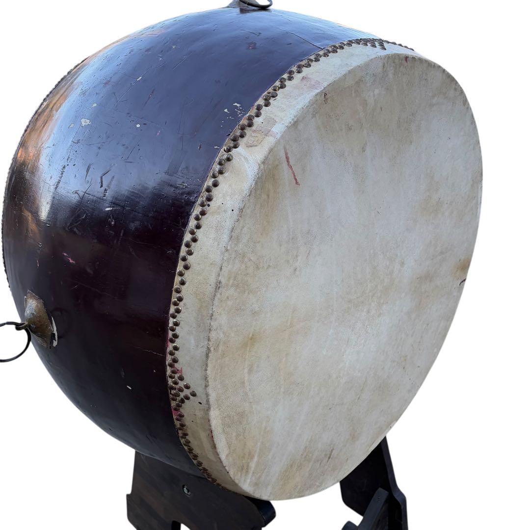超希少 超特大 和太鼓 長胴太鼓 打面二尺八寸 85cm 演奏台付