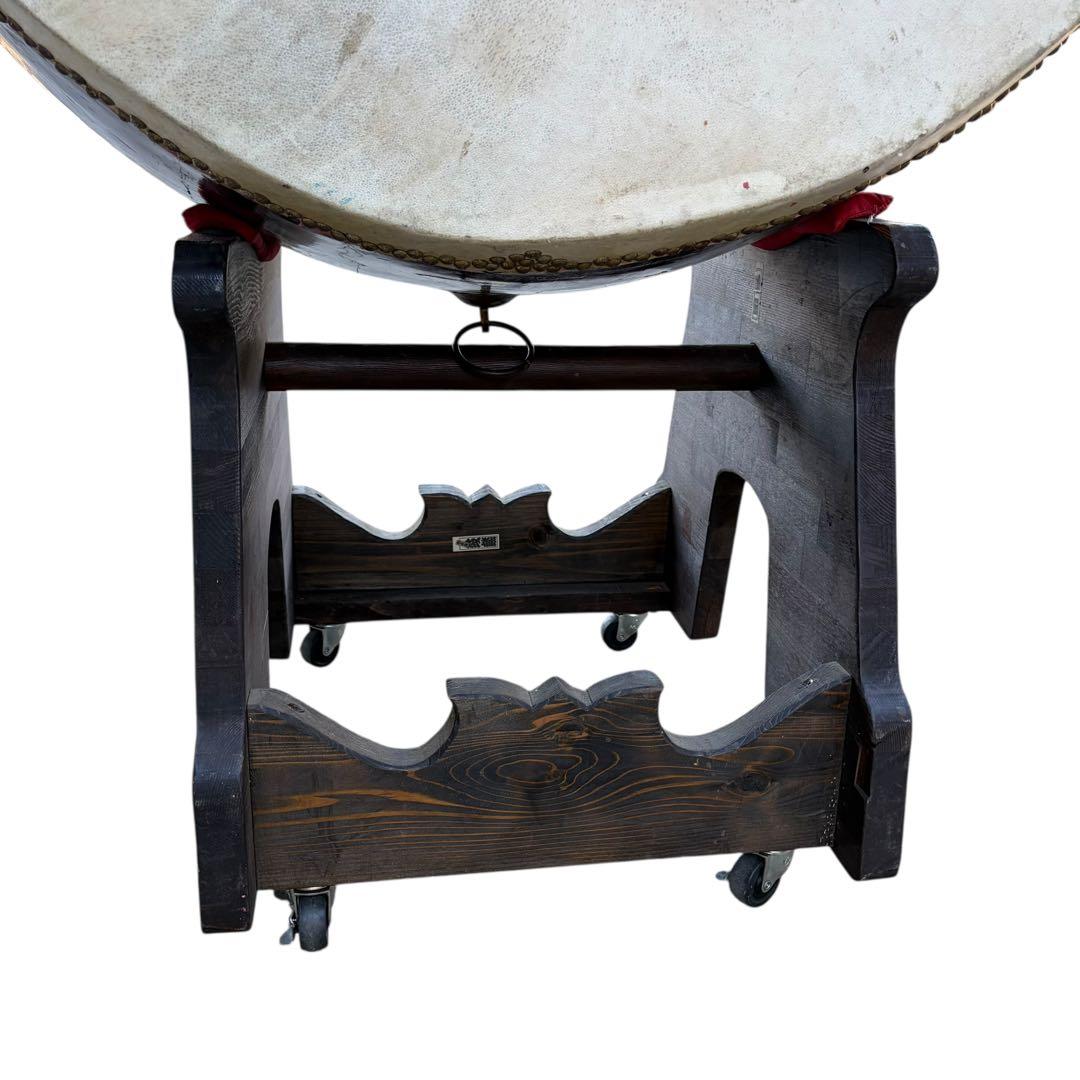 超希少 超特大 和太鼓 長胴太鼓 打面二尺八寸 85cm 演奏台付