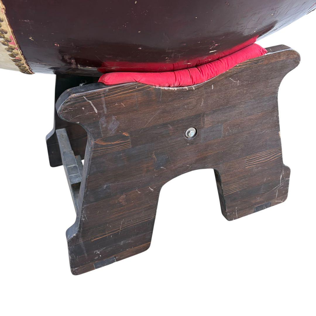 超希少 超特大 和太鼓 長胴太鼓 打面二尺八寸 85cm 演奏台付