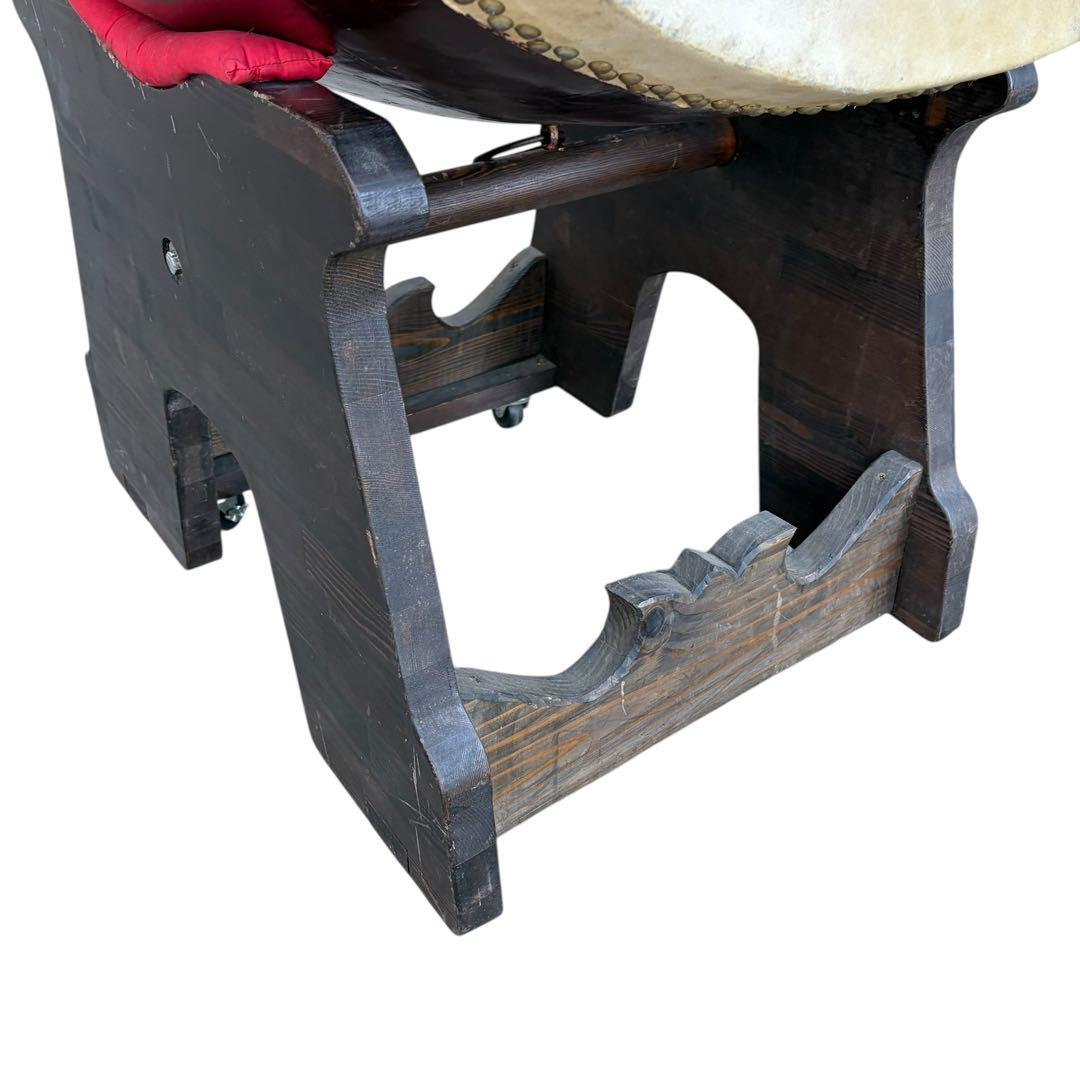 超希少 超特大 和太鼓 長胴太鼓 打面二尺八寸 85cm 演奏台付