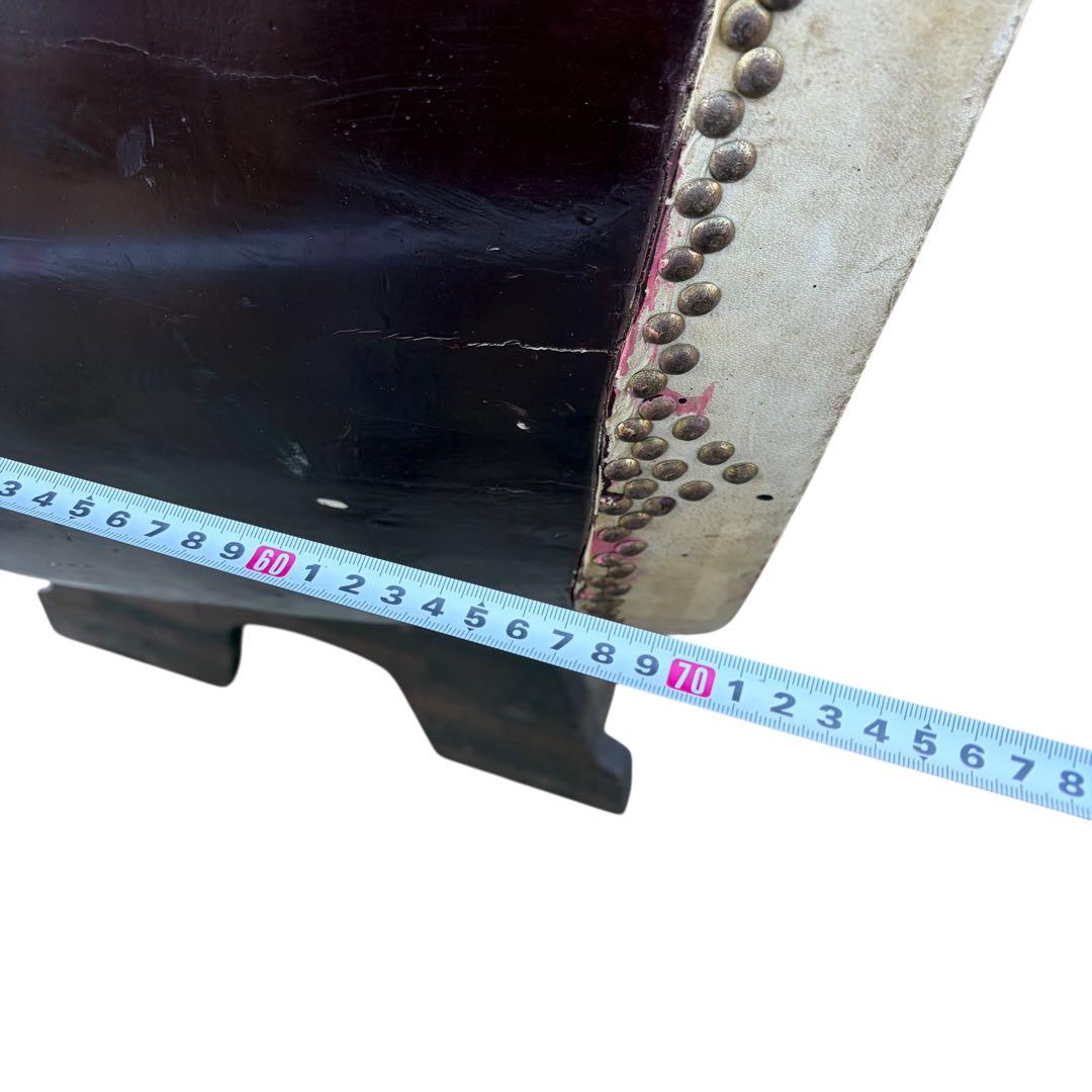 超希少 超特大 和太鼓 長胴太鼓 打面二尺八寸 85cm 演奏台付