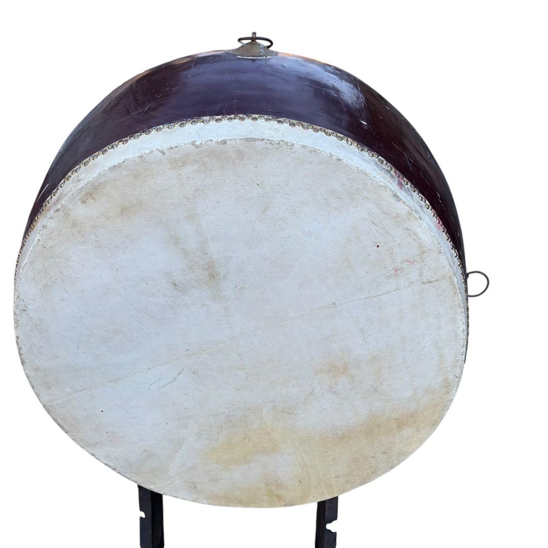 超希少 超特大 和太鼓 長胴太鼓 打面二尺八寸 85cm 演奏台付