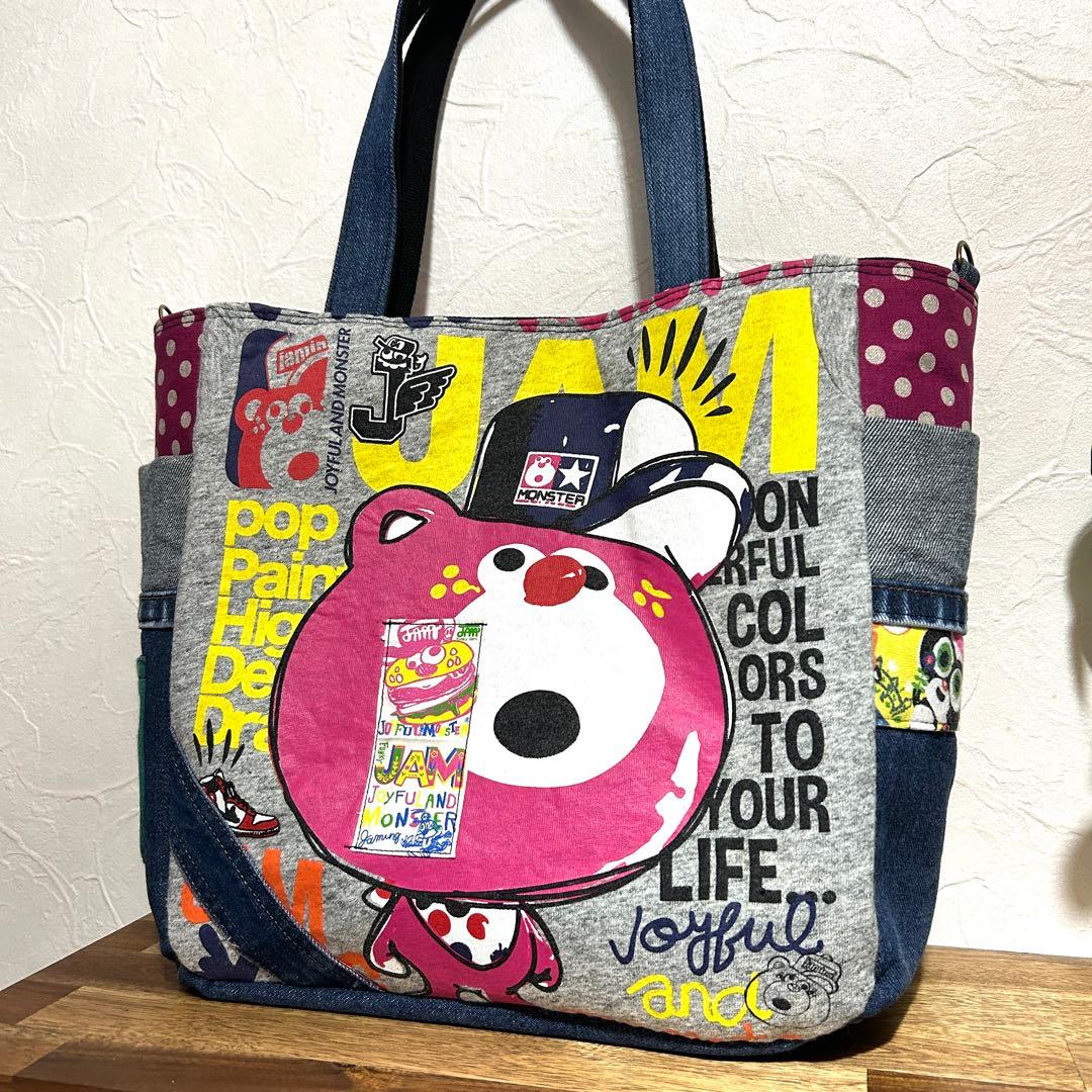 962.短期出品★デニムリメイク　トートバッグ　サイドポケット