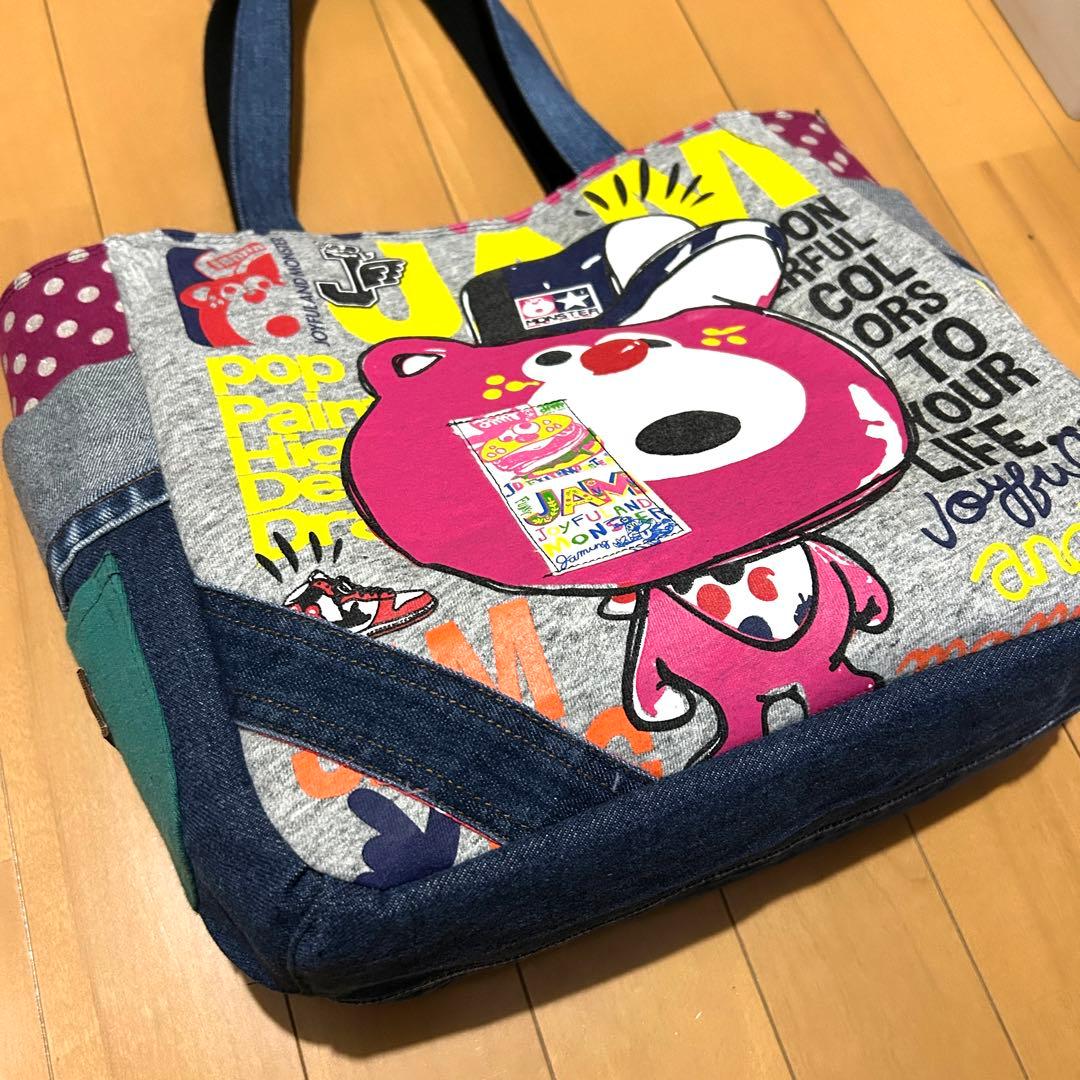 962.短期出品★デニムリメイク　トートバッグ　サイドポケット