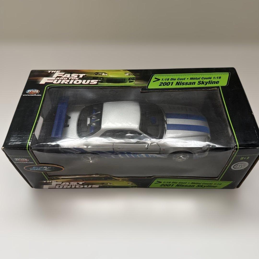ミニカー 1/18 2001 ニッサン スカイライン(シルバー×ブルー)