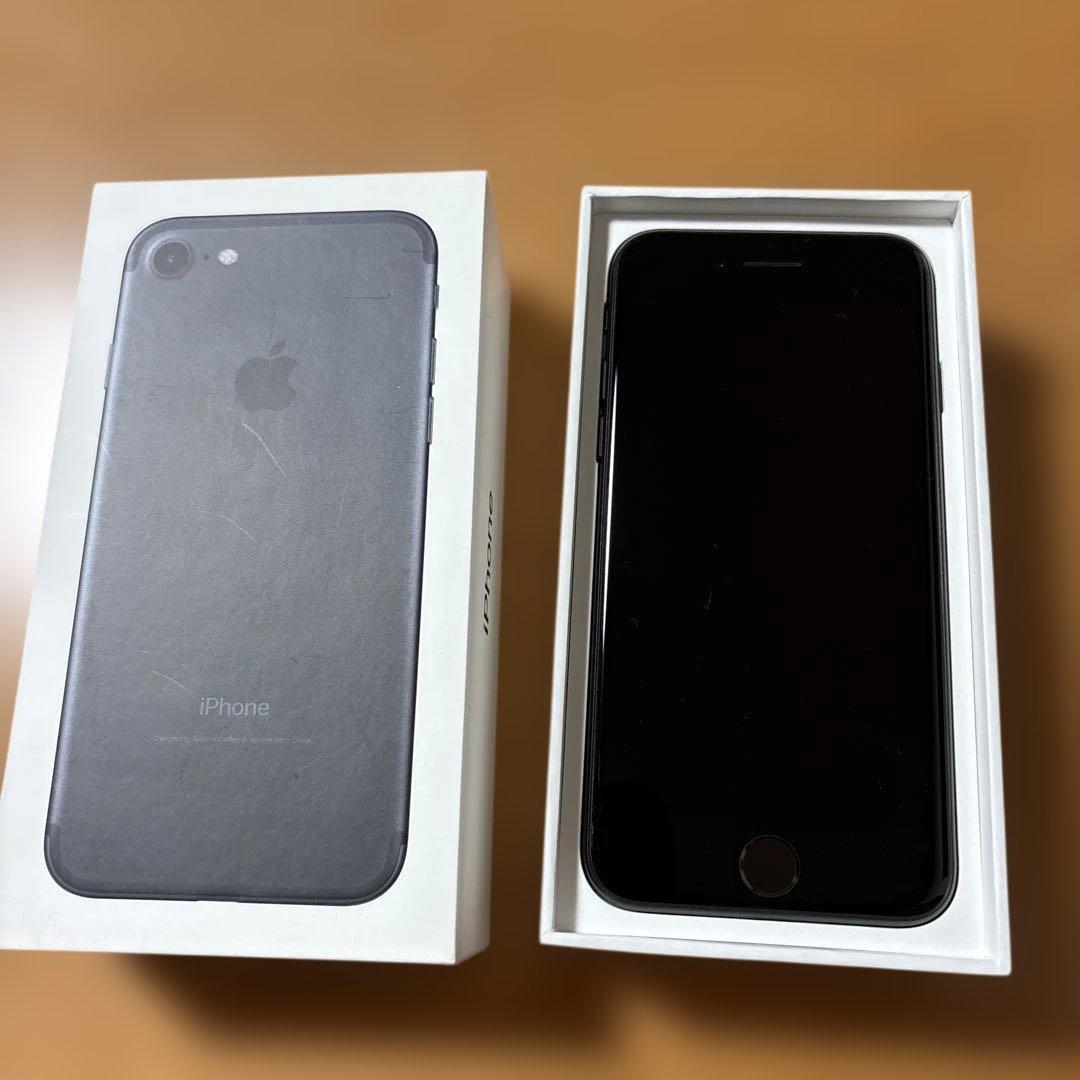 iPhone7 128GB SIMフリー　マットブラックバッテリー81% 箱あり