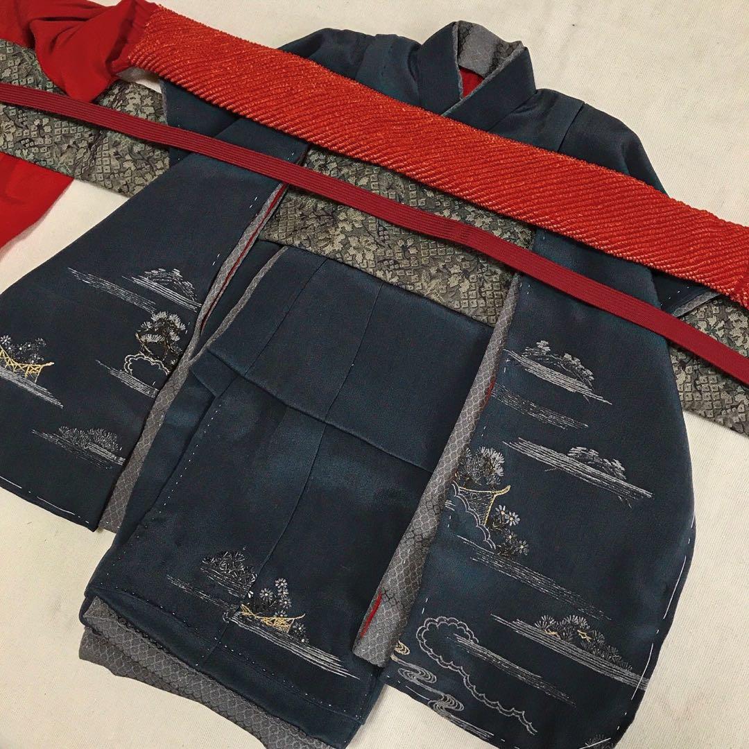 ＊ 市松人形 12号 アンティーク 着物 帯 ＊ 明治