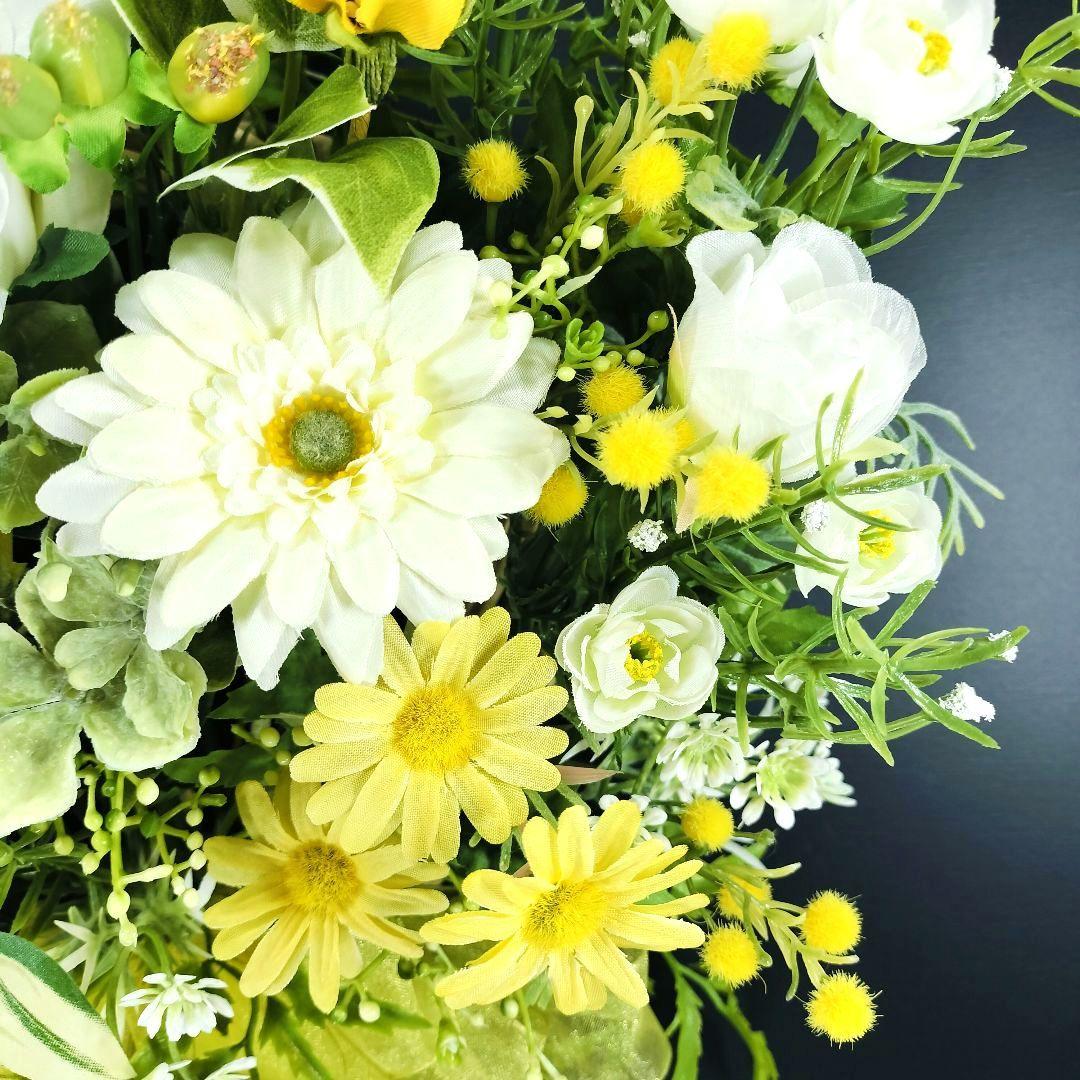 商品名【黄昏】ゆきこ❤️ローズ&ガーベラ&ミモザの花束風スワッグリース