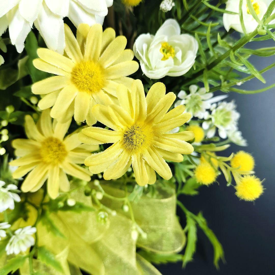 商品名【黄昏】ゆきこ❤️ローズ&ガーベラ&ミモザの花束風スワッグリース