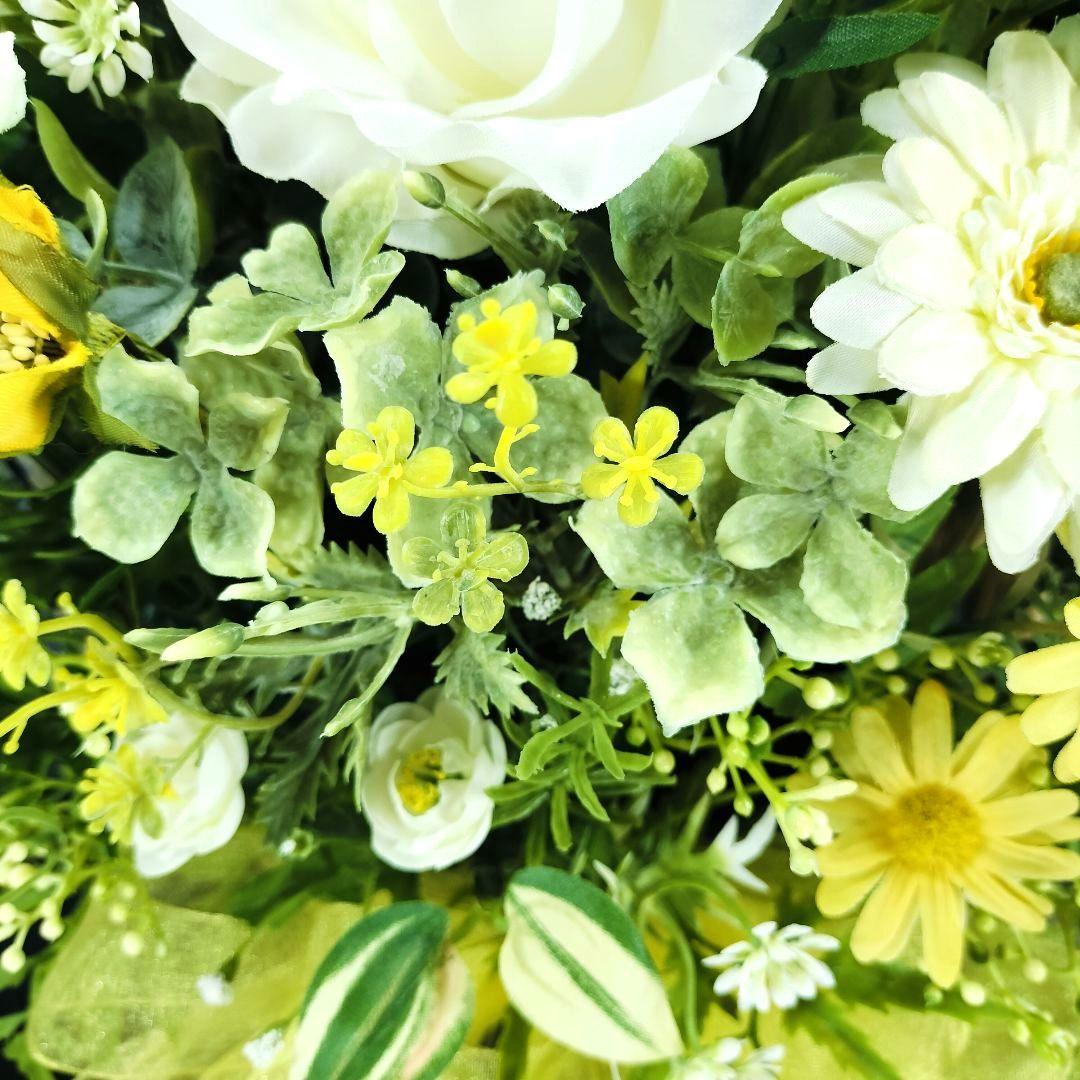 商品名【黄昏】ゆきこ❤️ローズ&ガーベラ&ミモザの花束風スワッグリース