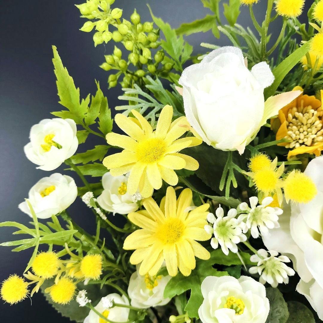 商品名【黄昏】ゆきこ❤️ローズ&ガーベラ&ミモザの花束風スワッグリース