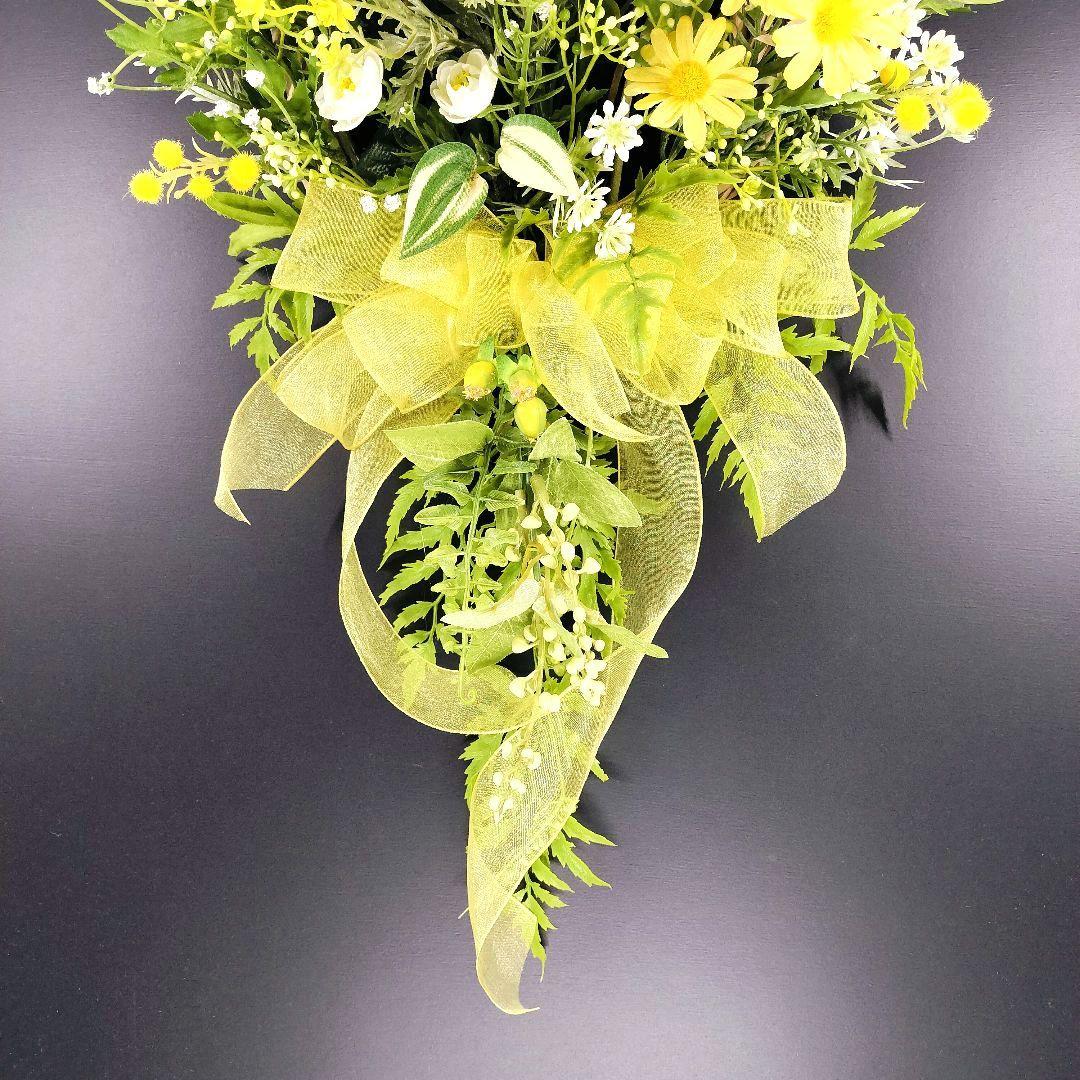 商品名【黄昏】ゆきこ❤️ローズ&ガーベラ&ミモザの花束風スワッグリース
