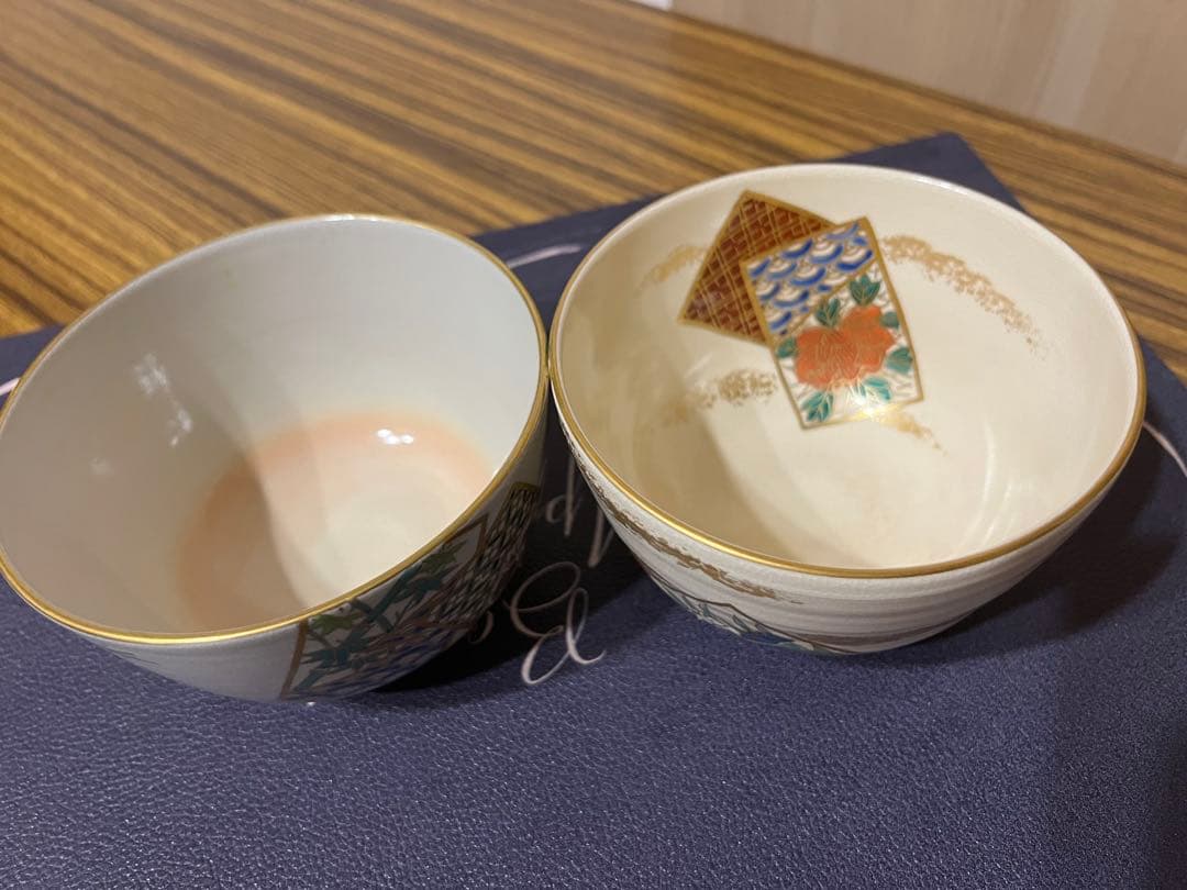 和柄 金彩 伝統工芸　茶碗　約直径12.5cm 高さ7cm