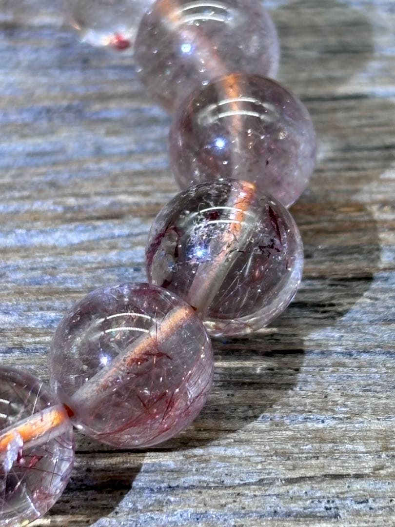 天然石 ブラジル産 アイリス入りオーロラレッドルチルクォーツ 11mm