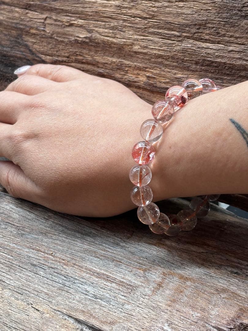 天然石 ブラジル産 アイリス入りオーロラレッドルチルクォーツ 11mm