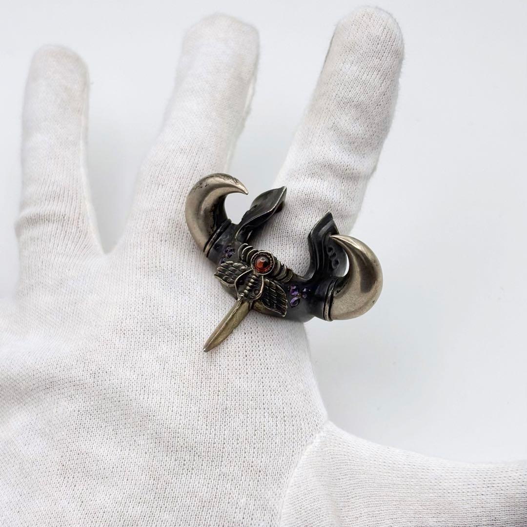 北斗の拳 ラオウ 兜 シルバー リング 27号 ガーネット アメジスト