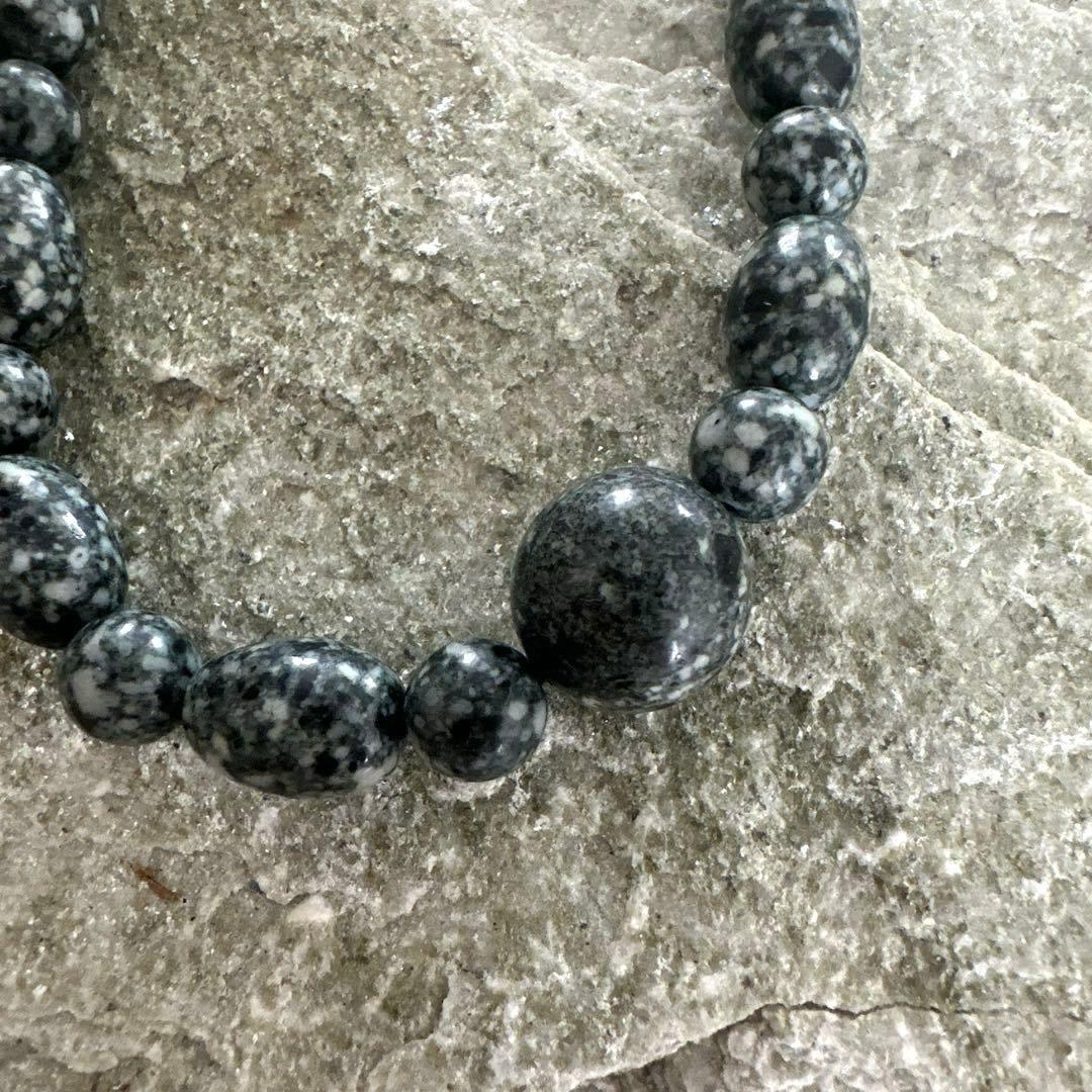 【再販不可・完全一点】14mm陰陽親玉 遠野霊石×黒遠野霊石 特別仕様ネックレス