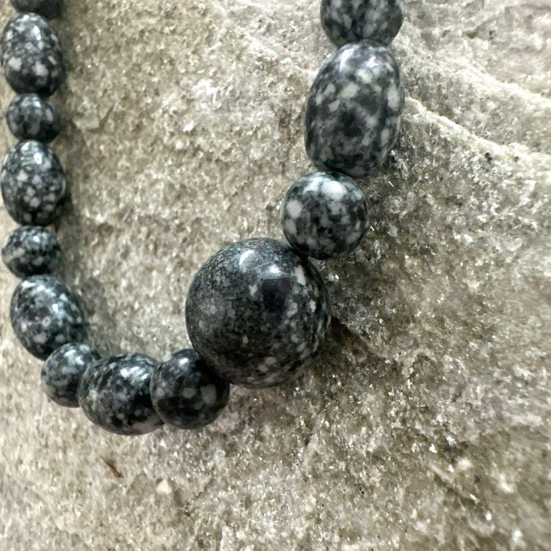【再販不可・完全一点】14mm陰陽親玉 遠野霊石×黒遠野霊石 特別仕様ネックレス
