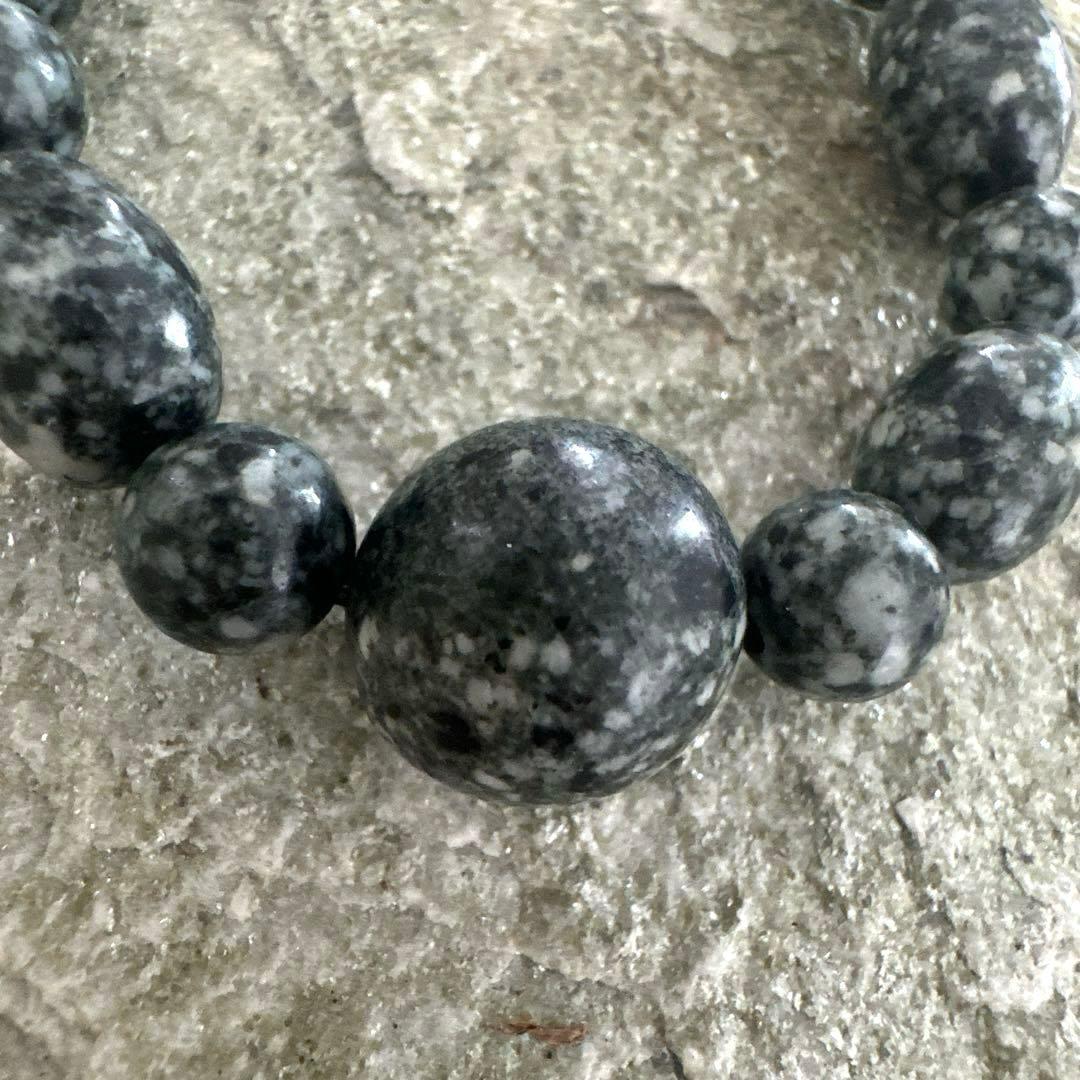 【再販不可・完全一点】14mm陰陽親玉 遠野霊石×黒遠野霊石 特別仕様ネックレス