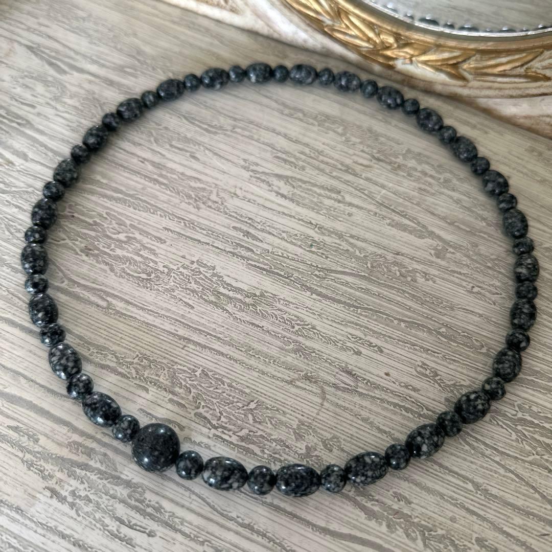 【再販不可・完全一点】14mm陰陽親玉 遠野霊石×黒遠野霊石 特別仕様ネックレス