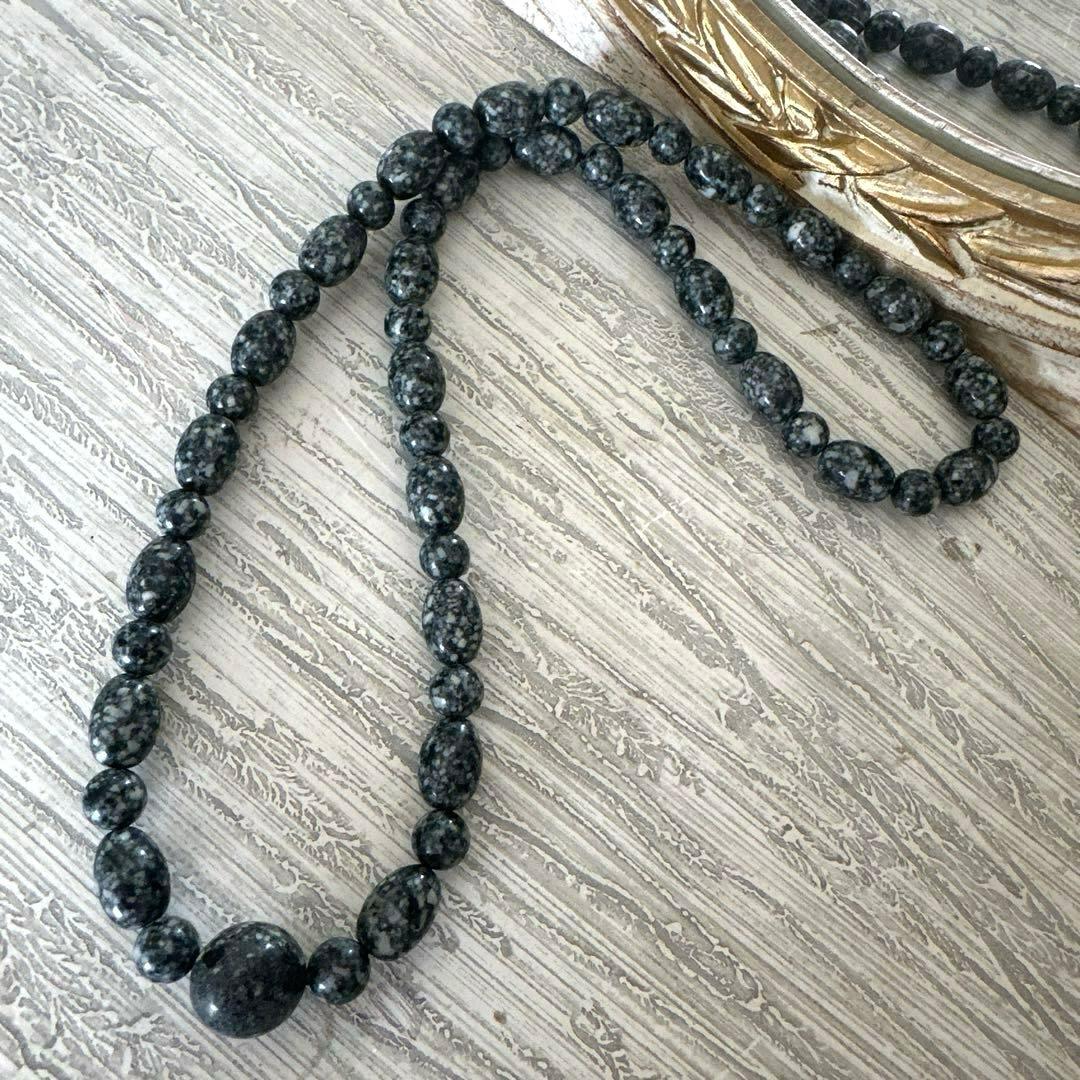 【再販不可・完全一点】14mm陰陽親玉 遠野霊石×黒遠野霊石 特別仕様ネックレス