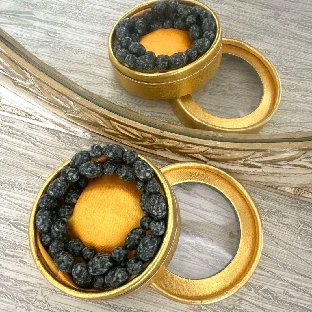 【再販不可・完全一点】14mm陰陽親玉 遠野霊石×黒遠野霊石 特別仕様ネックレス