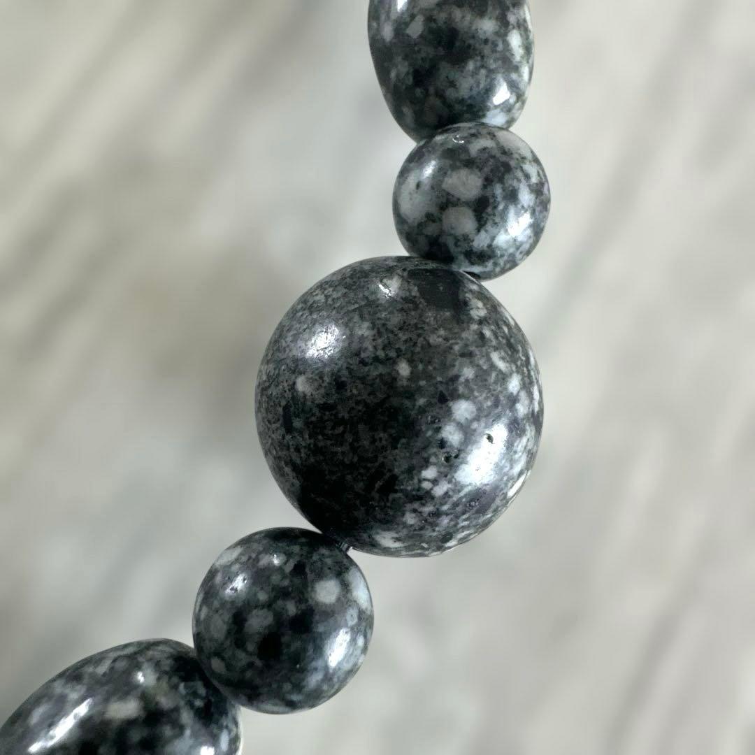 【再販不可・完全一点】14mm陰陽親玉 遠野霊石×黒遠野霊石 特別仕様ネックレス