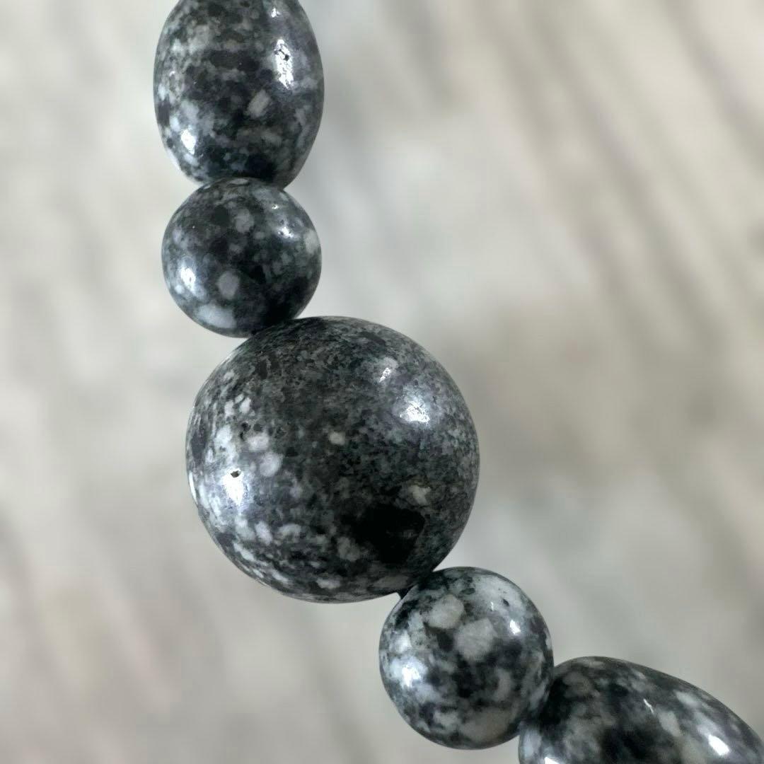 【再販不可・完全一点】14mm陰陽親玉 遠野霊石×黒遠野霊石 特別仕様ネックレス