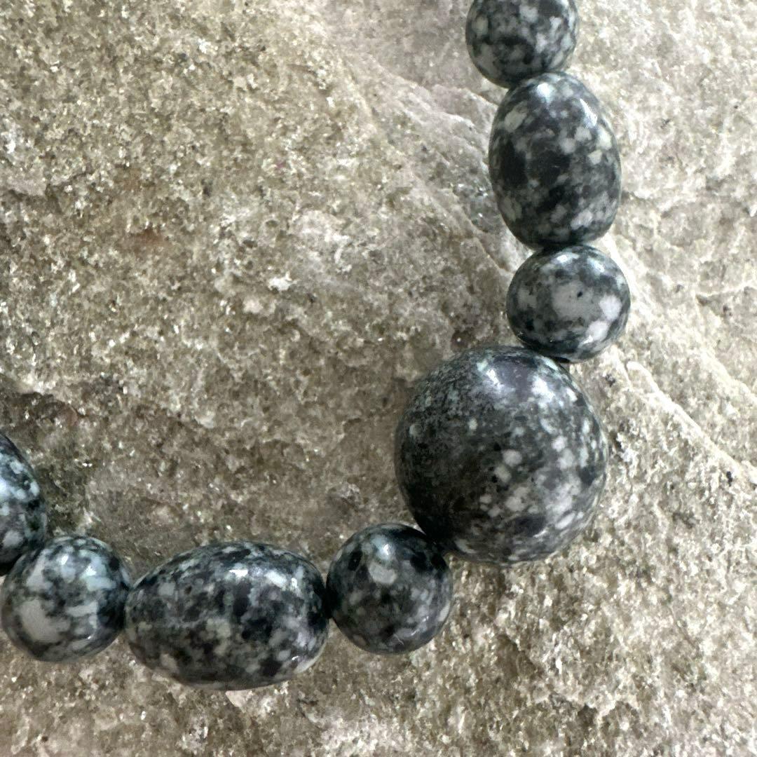 【再販不可・完全一点】14mm陰陽親玉 遠野霊石×黒遠野霊石 特別仕様ネックレス