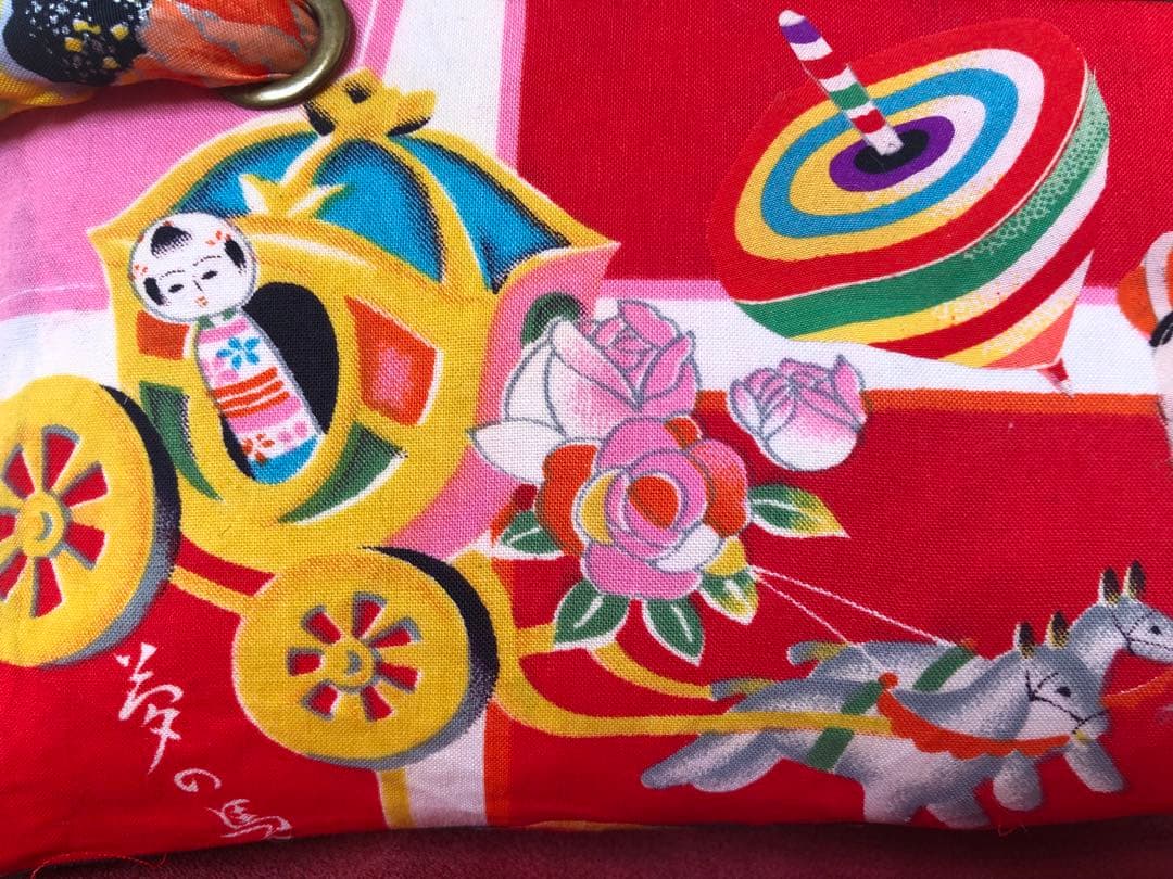 一閑張り　一閑張りバック　古布 犬張子　狛犬　夢の馬車　可愛い