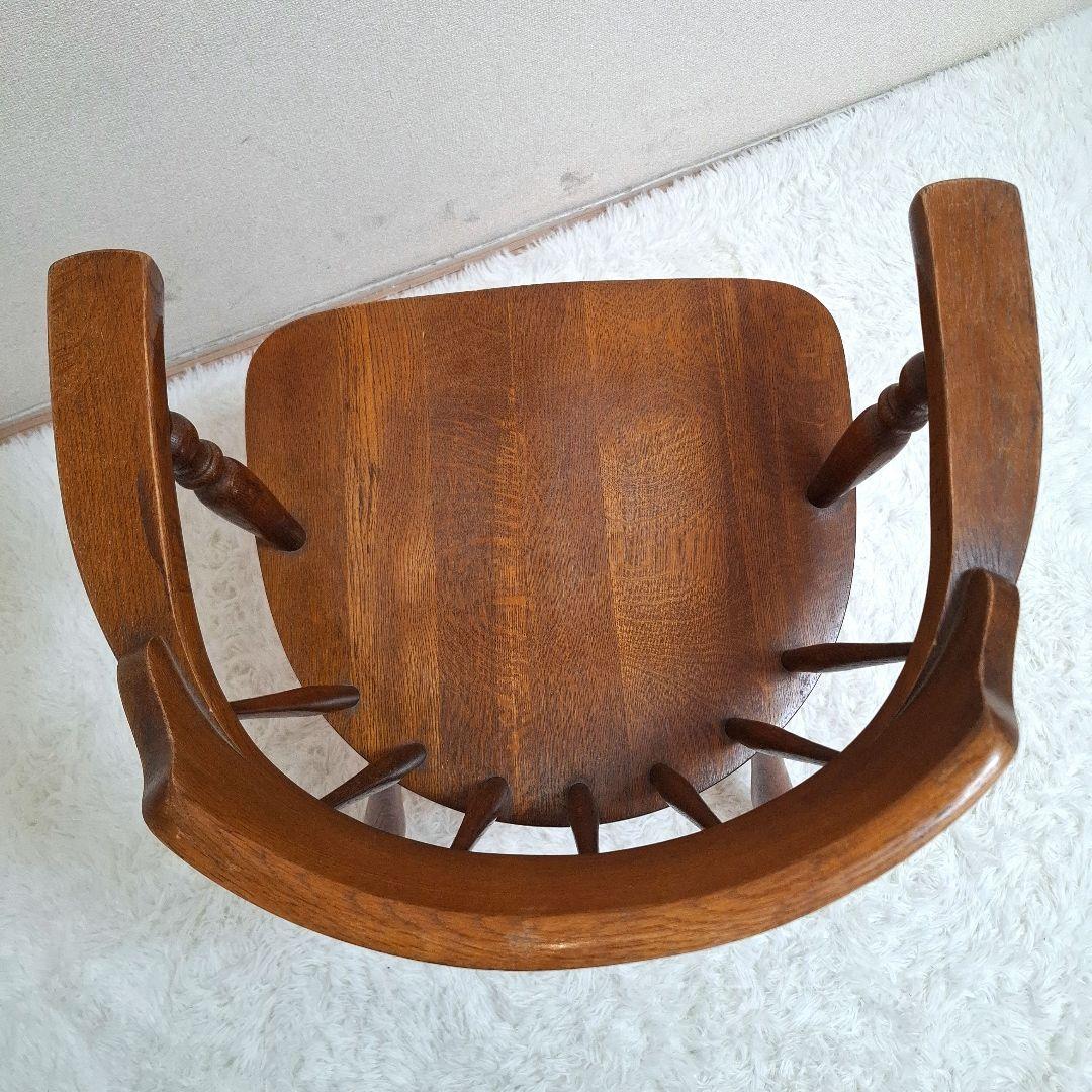 【美品】柏木工 かしわ 木製 背もたれ 肘掛け付き椅子 アームチェア