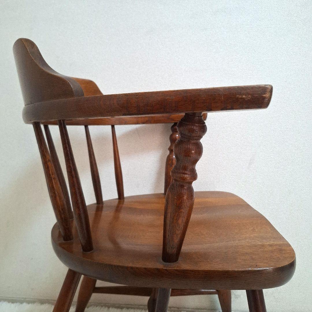 【美品】柏木工 かしわ 木製 背もたれ 肘掛け付き椅子 アームチェア
