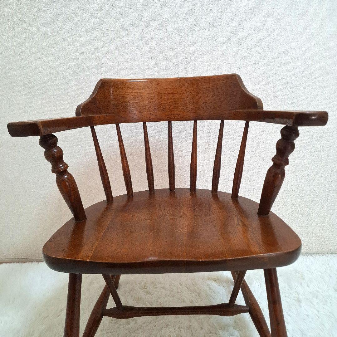 【美品】柏木工 かしわ 木製 背もたれ 肘掛け付き椅子 アームチェア