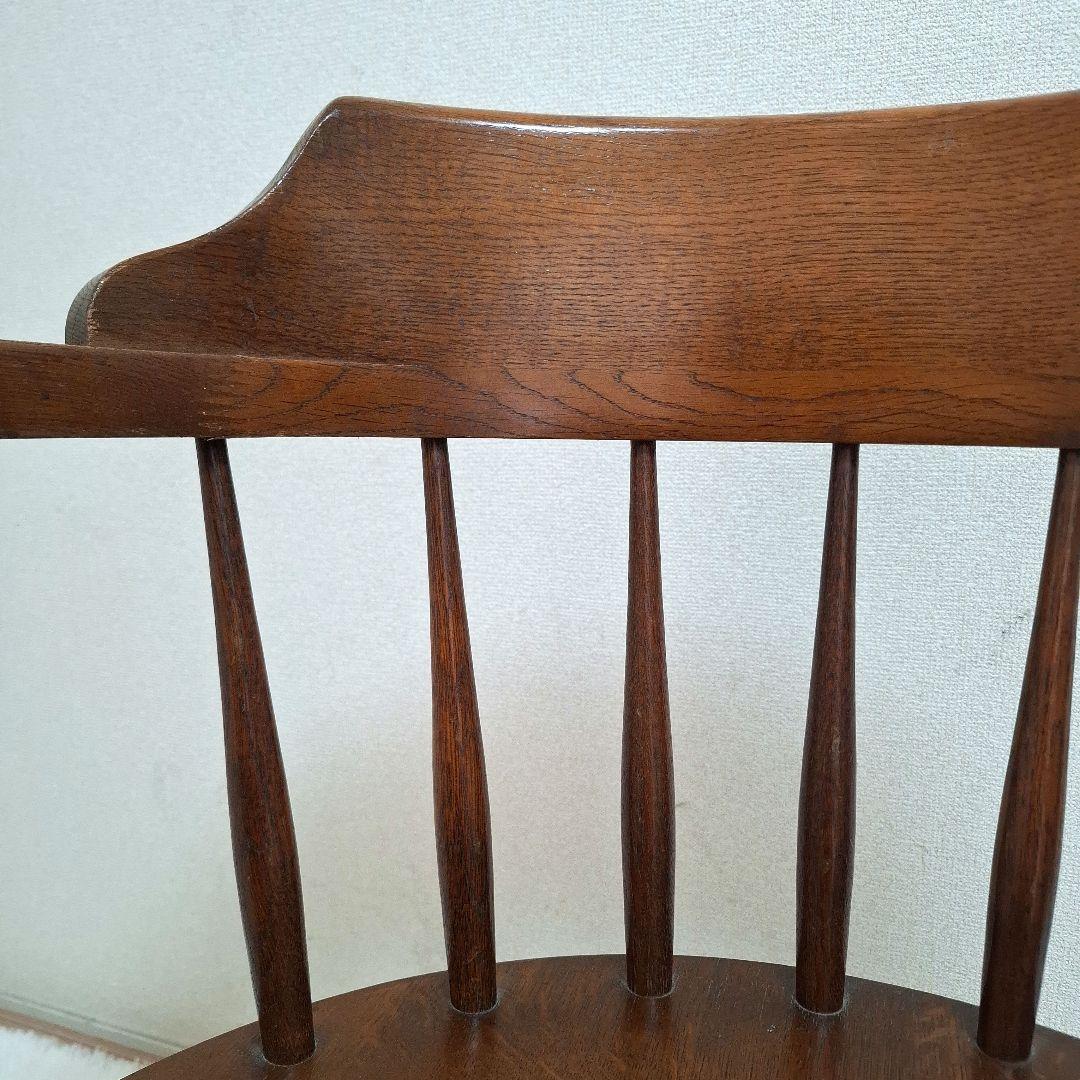 【美品】柏木工 かしわ 木製 背もたれ 肘掛け付き椅子 アームチェア