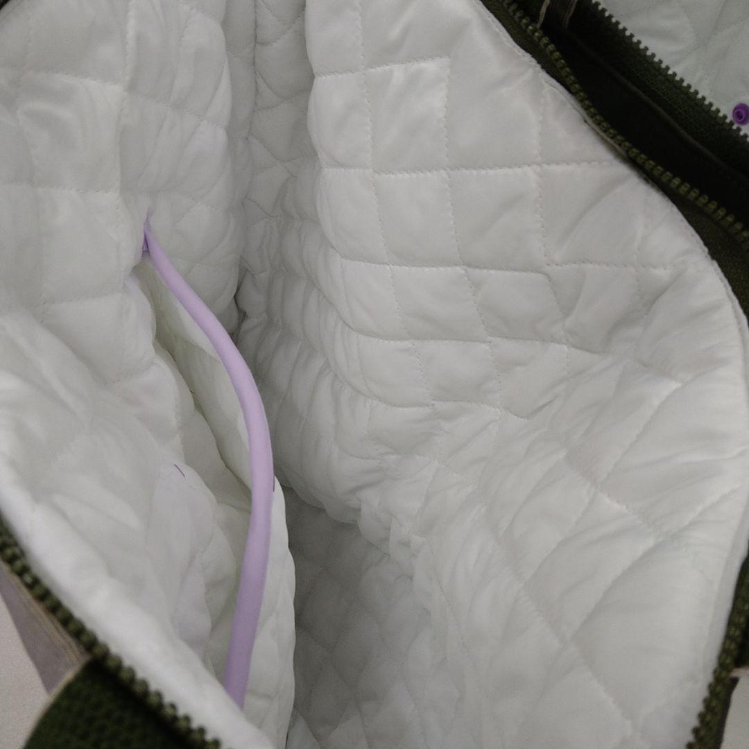 HANDMADEゴブランパネル生地グリーンゲイブルズ&スェード調大型トートバッグ